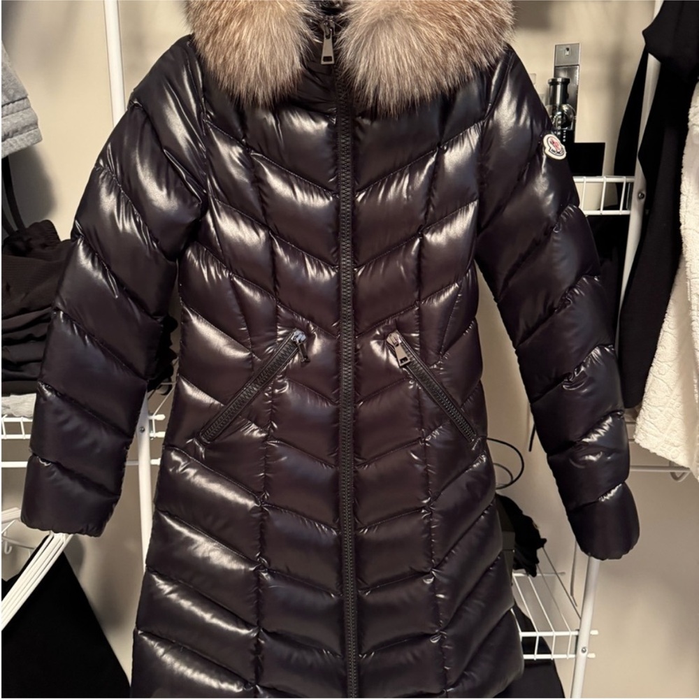 Moncler Puffer Coat with Fur Trim